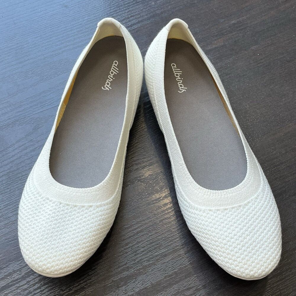 Allbirds Womens 9.5 Tree Breezers Slip On Comfort Ballet Flats Cushioned White